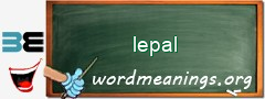 WordMeaning blackboard for lepal